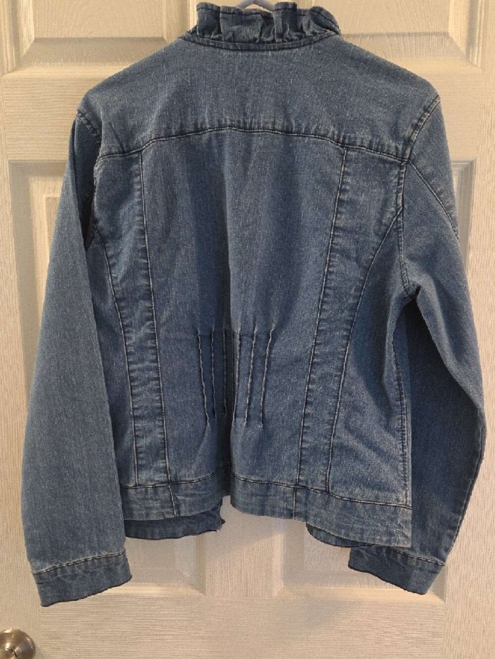 Multiples Light Blue Ruffle Denim Jacket - Picture 3 of 3
